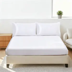 Silk Bedding Set Three-Piece (includes Two Pillowcases), Soft Breathable Deep Pocket Design, Wrinkle-Free Non-Fading Fabric, Breathable Sheets