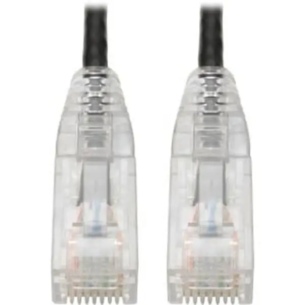 Tripp Lite N201-S03-BK CAT6 UTP Copper High-Speed Gigabit Patch Cable, Molded Slim RJ45 Connectors, Black, 128 mb/s Fast Transmission, Excellent Signal Quality, Compatible with LAN Network Devices, Workstation, Server, 2 Rj-45 Male Network Connectors