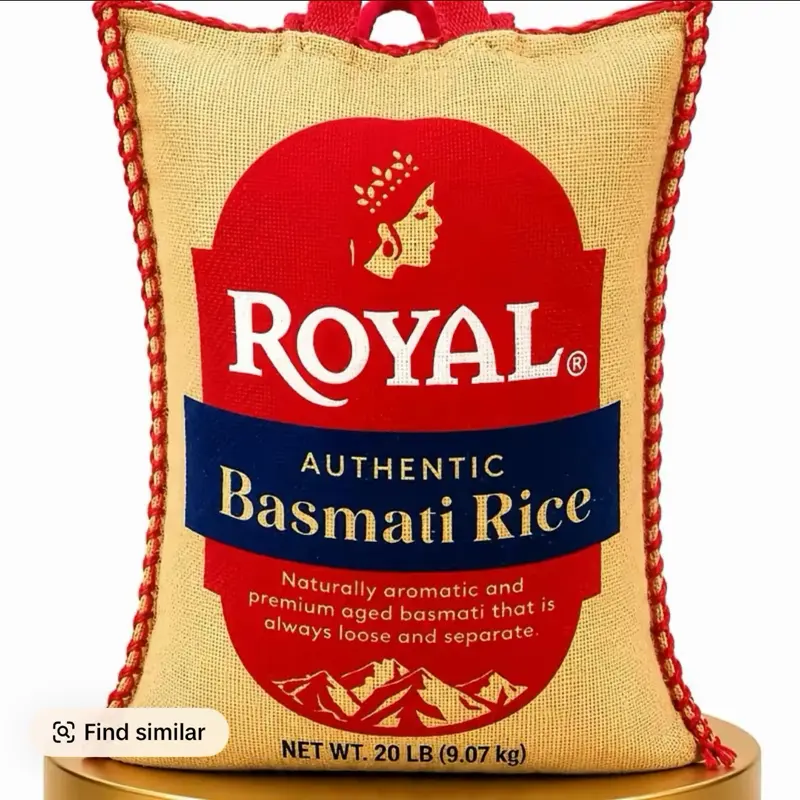 Authentic Premium Aged Royal Basmati Rice - 20 lbs Long Grain Carb-Rich Staple Rice