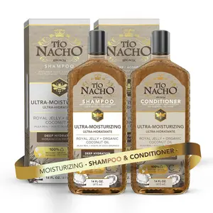 Tio Nacho Ultra Moisturizing, Royal Jelly & Organic Coconut Oil Shampoo + Conditioner Set - Deep Hydration for Dry Hair, Anti Hair Loss, 14 fl oz Each - Set
