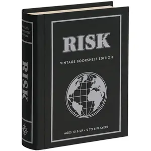 WS Game Company RISK Vintage Bookshelf Edition Board Game for 2 to 6 Players, Ages 10+