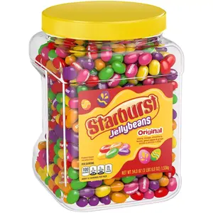 Starburst Original Assorted Jelly Beans Chewy Candy 54 oz Resealable Jar – Fruity Flavored Candy Mix, Shareable Bulk Snack for Home, Party & Gifting