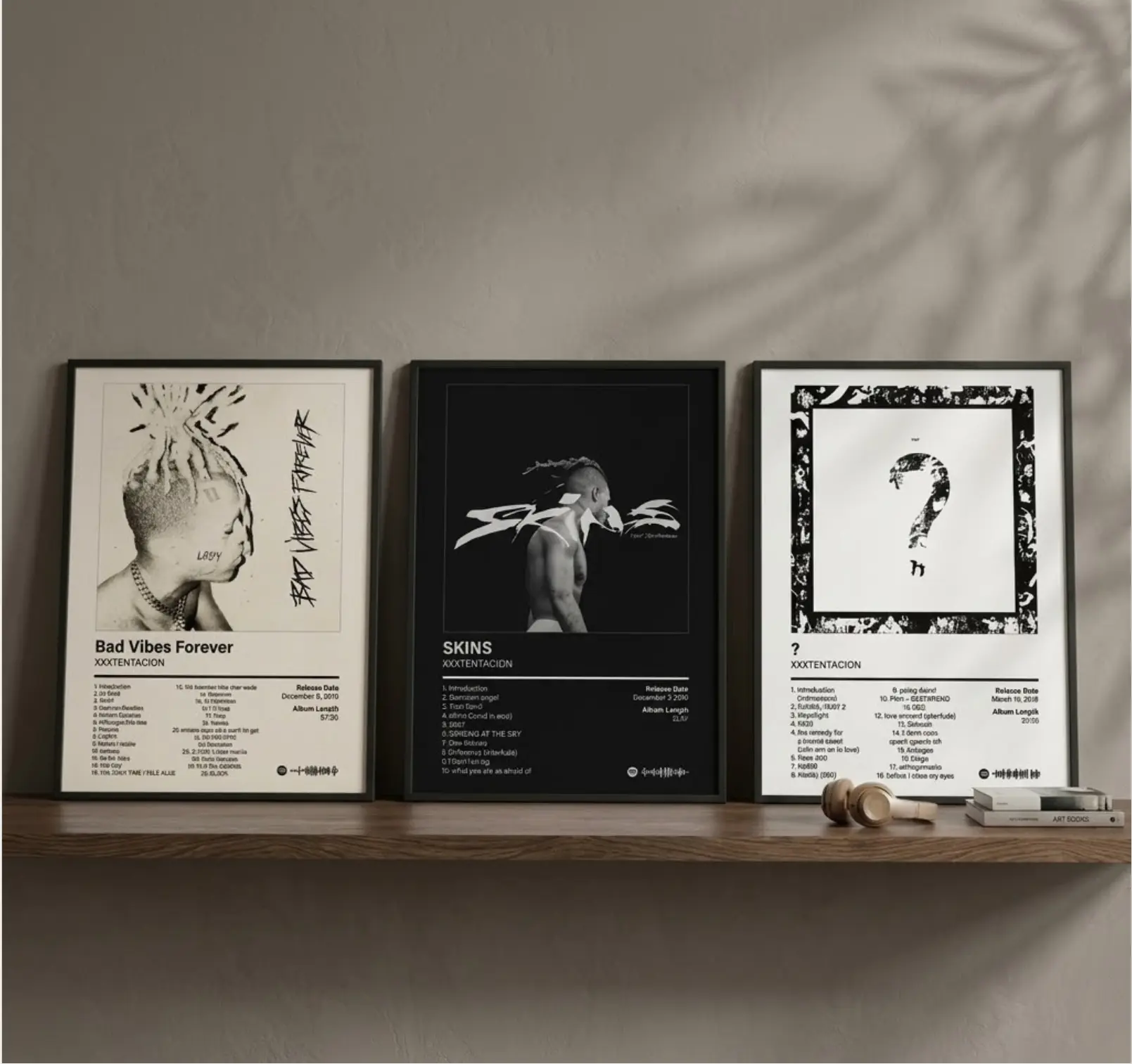 Poster XXXTENTACION Album Cover Black and White Poster, gift for fans