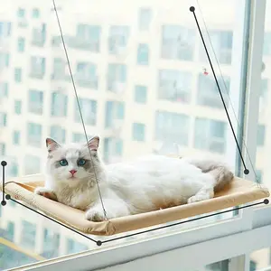 Cat Window Hammock Seat - Large Cat Hammocks Bed for Indoor Cats Resting Seat Safety, Heavy Duty Suction Cups Breathable Washable Mesh Durable Frame