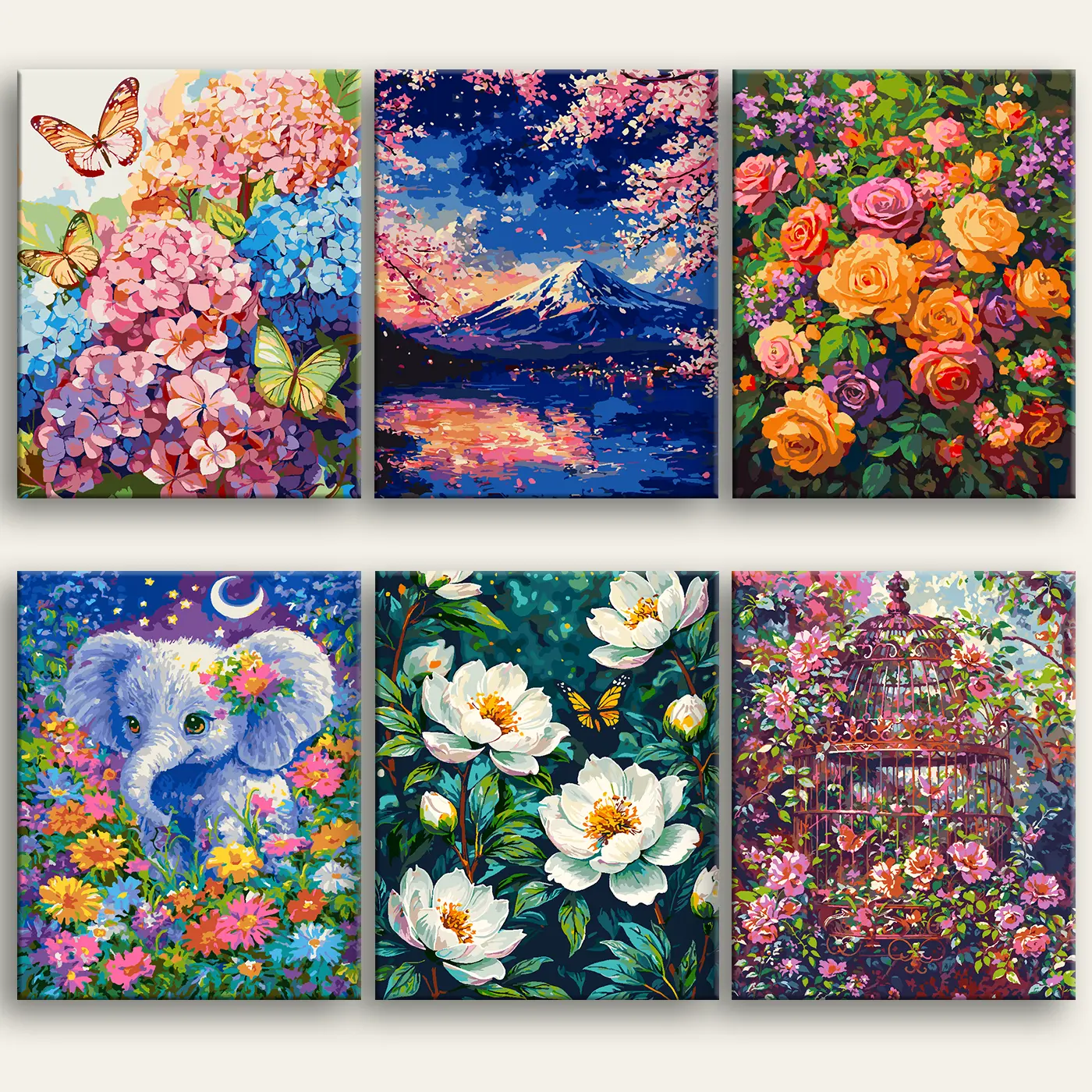 Happy Painting Exclusive Live Stream Perks Paint By Numbers Kit Canvas Art for Beginners,Decorative paintings 24Colors