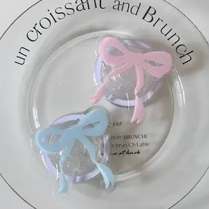 Bow Glitter Magnetic Phone Stand,  Pink And Blue Colors Available, Adjustable Foldable, Girl Heart Phone Accessory, Practical Gift