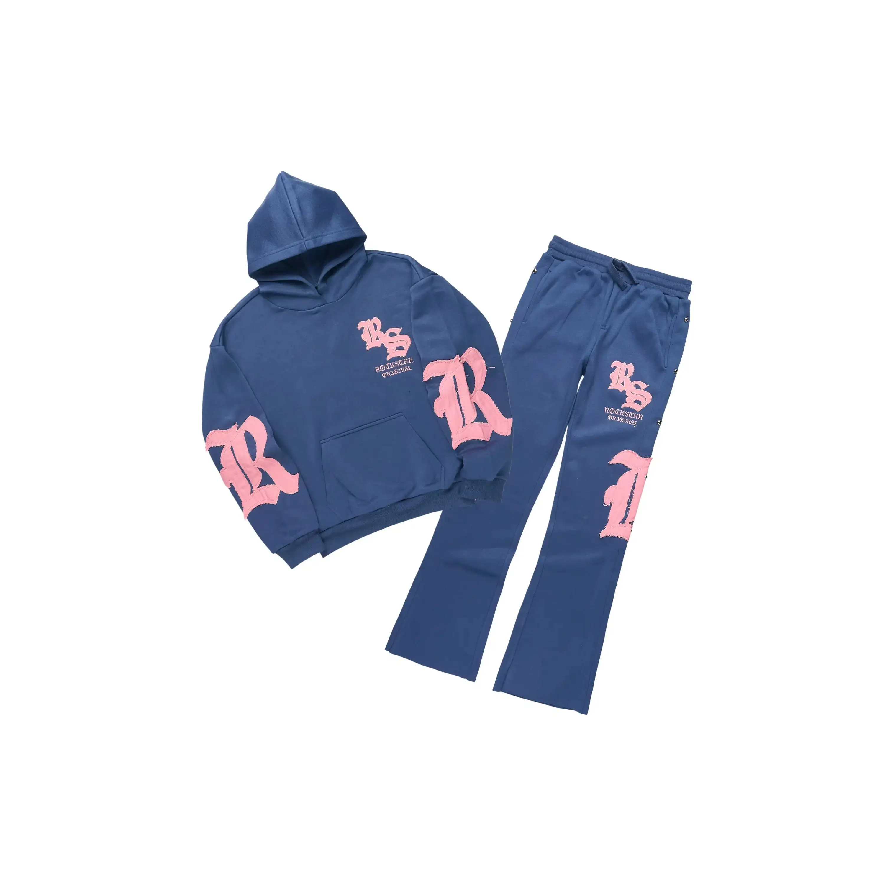 Girls Shironda Navy/Pink Stacked Track Set