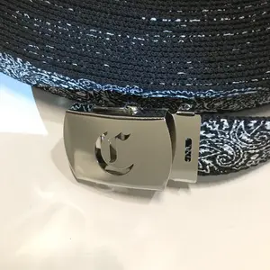 Initial letters Canvas Military Web bandana Belt 50 inch & silver Buckle