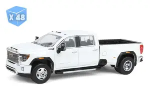 48 PACK 2022 GMC Sierra 3500 Denali Dually - WHITE FROST (2nd Edition) Diecast 1:64 Scale Model - Karson Diecast Co. 51678B