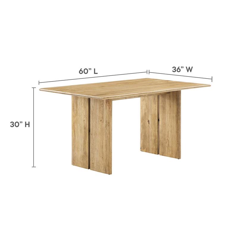 Amistad 60" Wood Dining Table in Oak