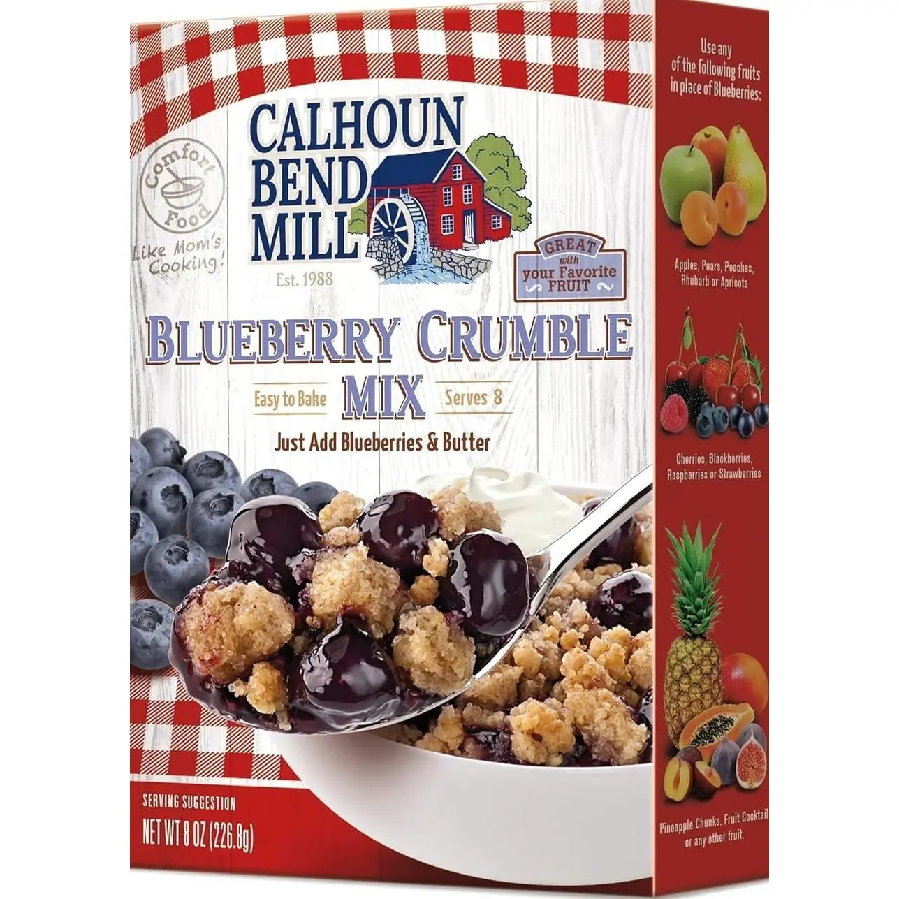 Calhoun Bend Mill Blueberry Crumble Mix | Delicious Easy to Make Crumble Dessert | Perfect for Blueberries or Your Favorite Fruits | Classic Dessert | Ideal for Baking Enthusiasts - 8 Oz (Pack of 1)