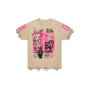 Kammile Beige/Pink Oversized T-Shirt