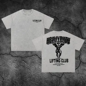 Heavy Duty Lifting Club Gym Oversize Washed T-shirt, Gym Apparel, Workout Wear, Training Men's Top, Aesthetic Shirt, Discipline, Strength, Focus