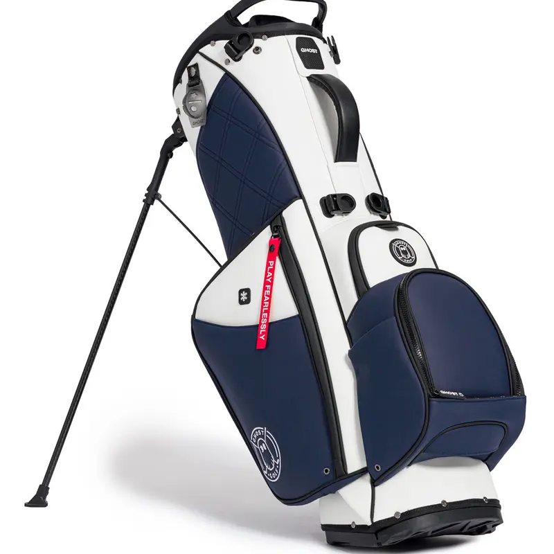 ANYDAY VALOR Ambidextrous Carbon Fiber Golf Club Bag - Golf Accessory with 14-Way Dividers, Rain-Ready Hood, Customizable Ball Pocket, Double Strap, Chilled Water Holder