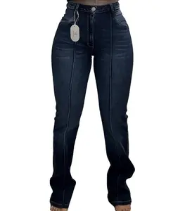 Jean Milano Sculpt Long Corte Recto Colombiano High-Waist Premium Denim Stretch Jeans with Tummy Control & Glute Boost