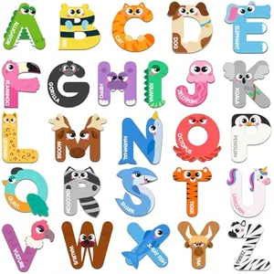 Magnetic Letters, Animal Alphabet Fridge Magnets for Toddlers 3 4 5 Years Old, 26 Uppercase Refrigerator Magnets, Large Size ABC Educational Spelling Learning Toys for Kids