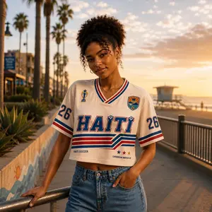 Custom Team Name and Number Haiti Croptop Jersey Personalized Stitched Name Number Baseball Fans Gift