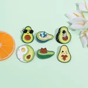 Cute Avocado Design Brooch Set of 6 Fashion Jewelry Accessories for Women & Men