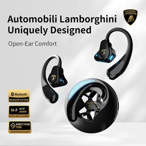 Automobili Lamborghini Official Wireless Earbuds | Sport Ear Hook Bluetooth 6.0 Electronic Headphones | Deep Bass, Low Power Use| Comfortable for Running, Gym & Daily Calls Earphones Audio Headset | Excellent Gifts for tiktokshopcreatorpicks