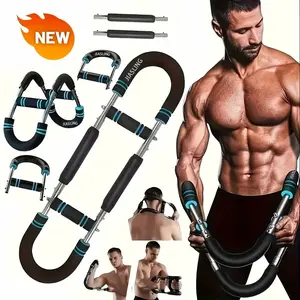 U-Shaped Arm Trainer Chest Workout Strengthen Chest & Arm Muscles Men's Fitness Trainer Detachable Portable Spring Resistance Home & Outdoor Use