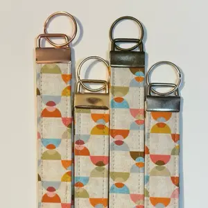 Key Wristlets - Colorful Geometric Design with Metal Rings for Easy Access and Style