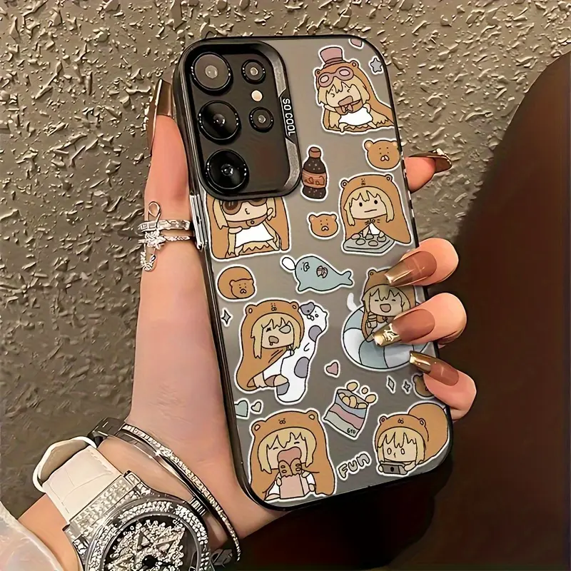 Skullcandy Bear Light Sound Girl Phone Case Compatible with 25 S24 S23 S22 S21 S20 FE Ultra Plus 4G 5G Shockproof Matte Back Cover