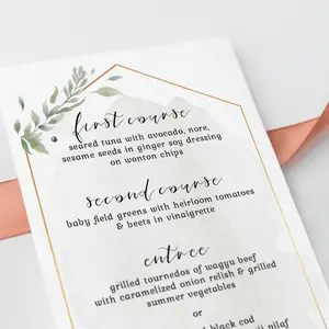 Personalized Wedding Menu Card