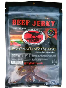Carnivore Candy Beef Jerky: Volcanic Jalapeno Snack Sweet