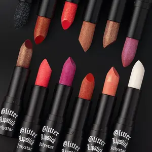 Long Lasting Intensely Pigmented Shimmering Lipstick, Waterproof Glitter Lipstick, Easy Coloring Lip Sticks, Suitable for All Skins, Gloss