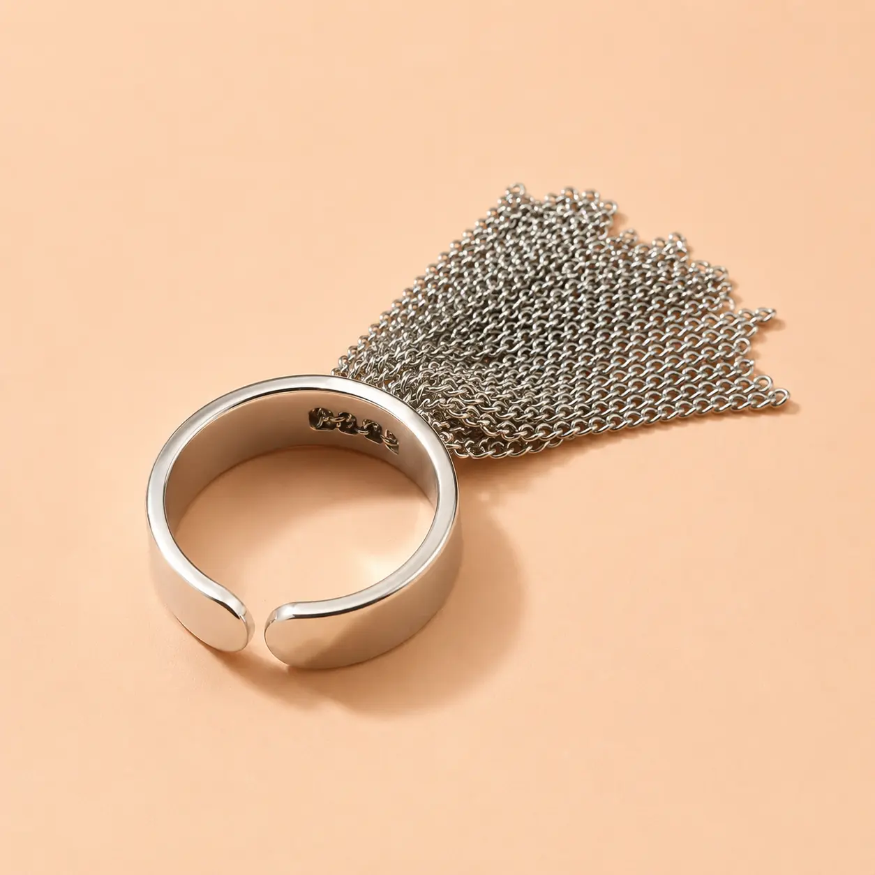 Boho Exaggerated Tassel Chain Ring – Adjustable Retro Fashion Statement Jewelry for Women & Girls