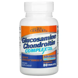 21st Century Glucosamine Chondroitin Complex Plus MSM, Advanced Triple Strength, 80 Tablets