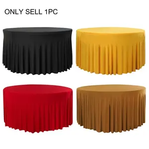 Round Tablecloths -4FT/5FT/6FT White Round Table Cloths, Polyester Fabric Table Covers for Weddings, Banquets, or Restaurants