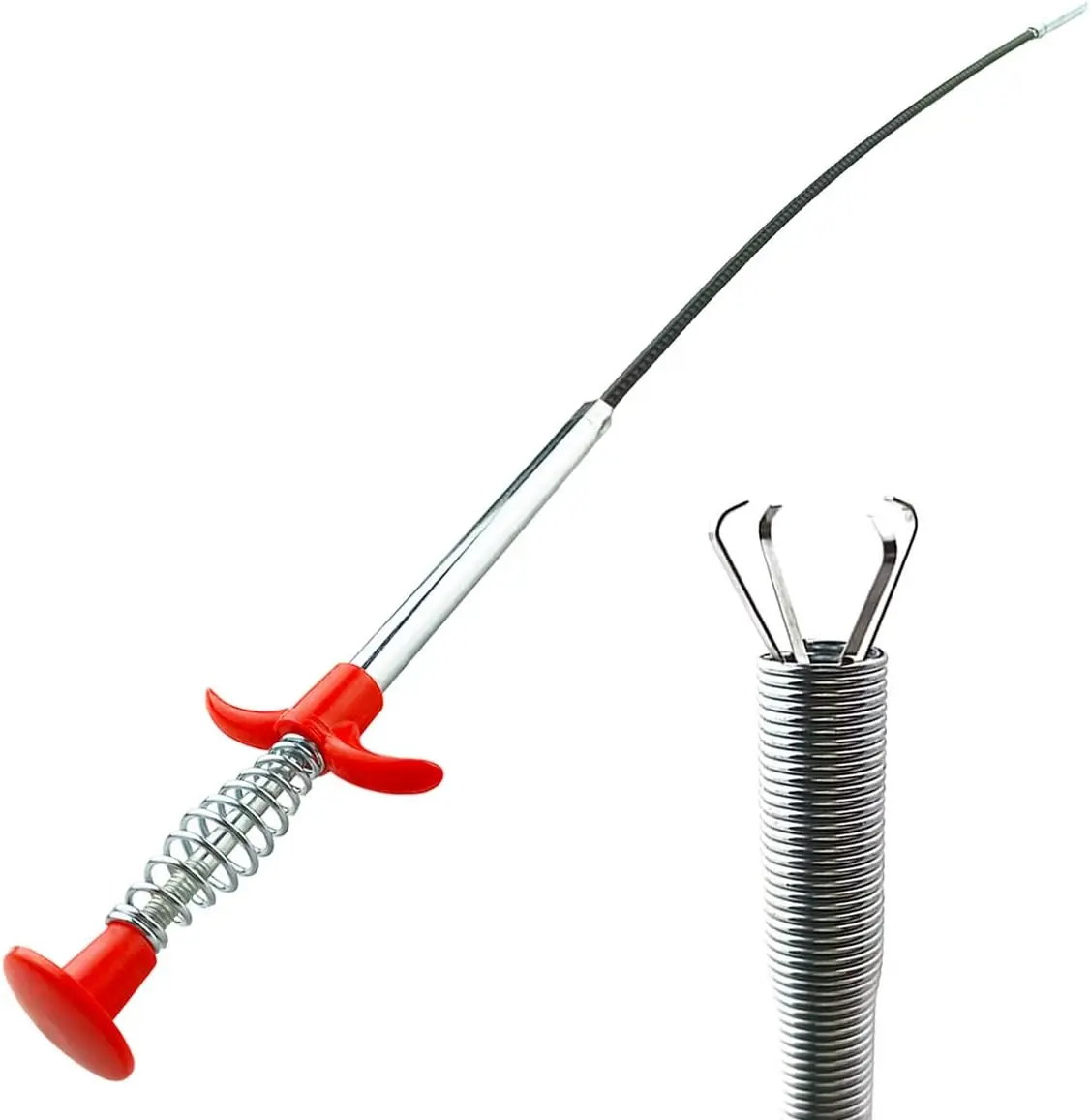 Plumbing Grabber Sink Grabber Flexible Claw Pickup Tool for Litter Pick, Drains, Home Sink, Toilet & Clean Dryer Vents (24inch)
