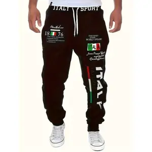 Italian Print Joggers — Italian print design joggers — comfort-fit long pants for men — spring/fall casual streetwear sweatpants