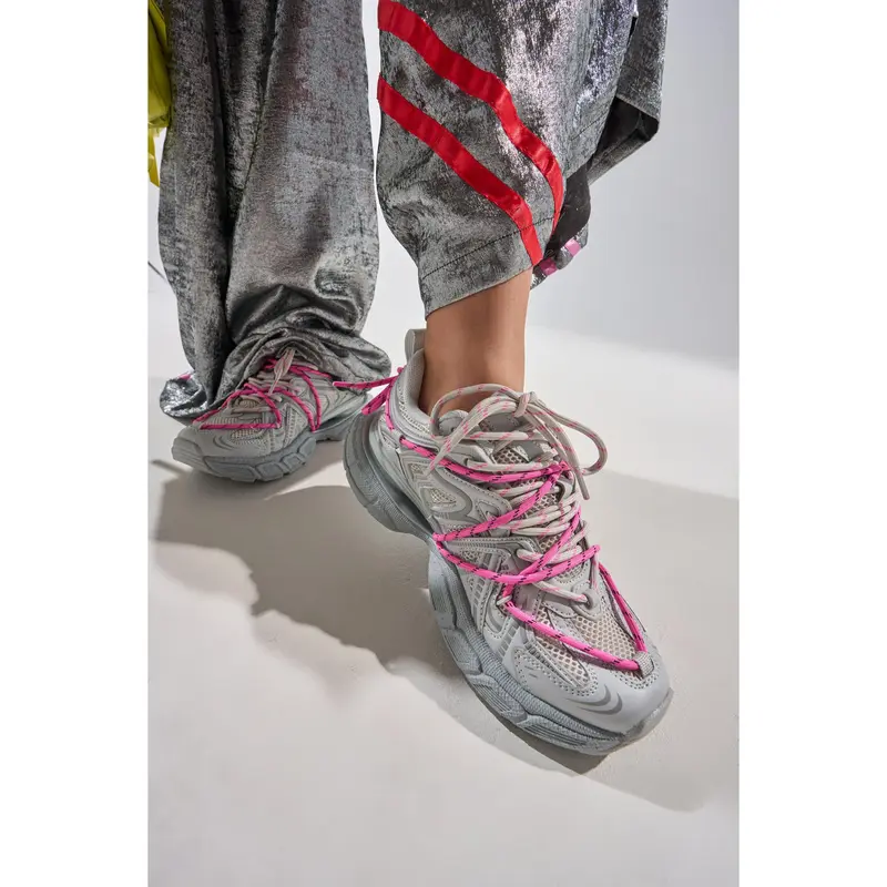 adidas gazelle silver green womens Akira Azalea Wang Selie Lace Up Sneaker Shoes | Black main image 0
