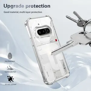 Nothing Phone 3a A059 Case, Air Cushion Four Corners Shockproof Silicone Frame + Acrylic Back Hard Shell, Anti-Drop Protection Cover