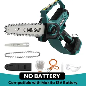 【Not Included Battery】Mini Chainsaw for Makita 18V Battery, 8-Inch and 6-Inch 2-IN-1 Cordless Electric Chain saw with Brushless Motor and Auto-Oiler, 800W Hand Mini Chainsaw for Tree Pruning Wood Cutting(No Battery)