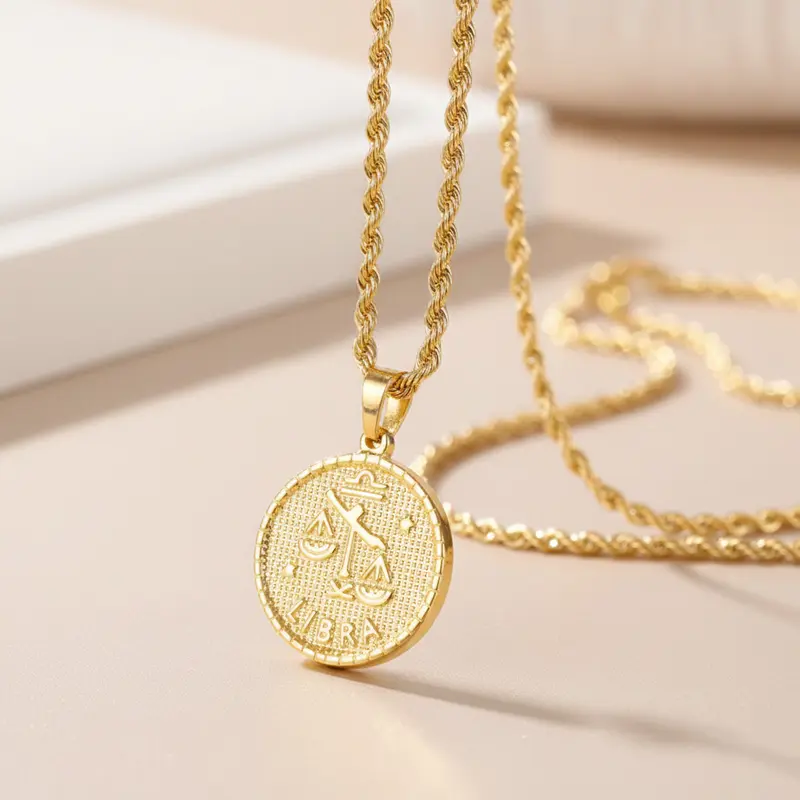Men's 18k Gold Plated Constellation Necklace - Glossy Gold Tone Chain, Tarnish-Proof, Water-Resistant Costume Jewelry, Cool Gifts for Adults, Gifts Adults Fashion Accessory