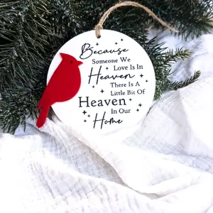 Cardinal Memorial Ornament, Cardinal Christmas Ornament, Christmas in Heaven Ornament, Memorial Ornament, Loss of Father Gift, Loss of Mother Hifty, Bird Memorial Ornament, Celebration of Life Gift, Acrylic Ornament  Hanging Decor Hangable Decoration