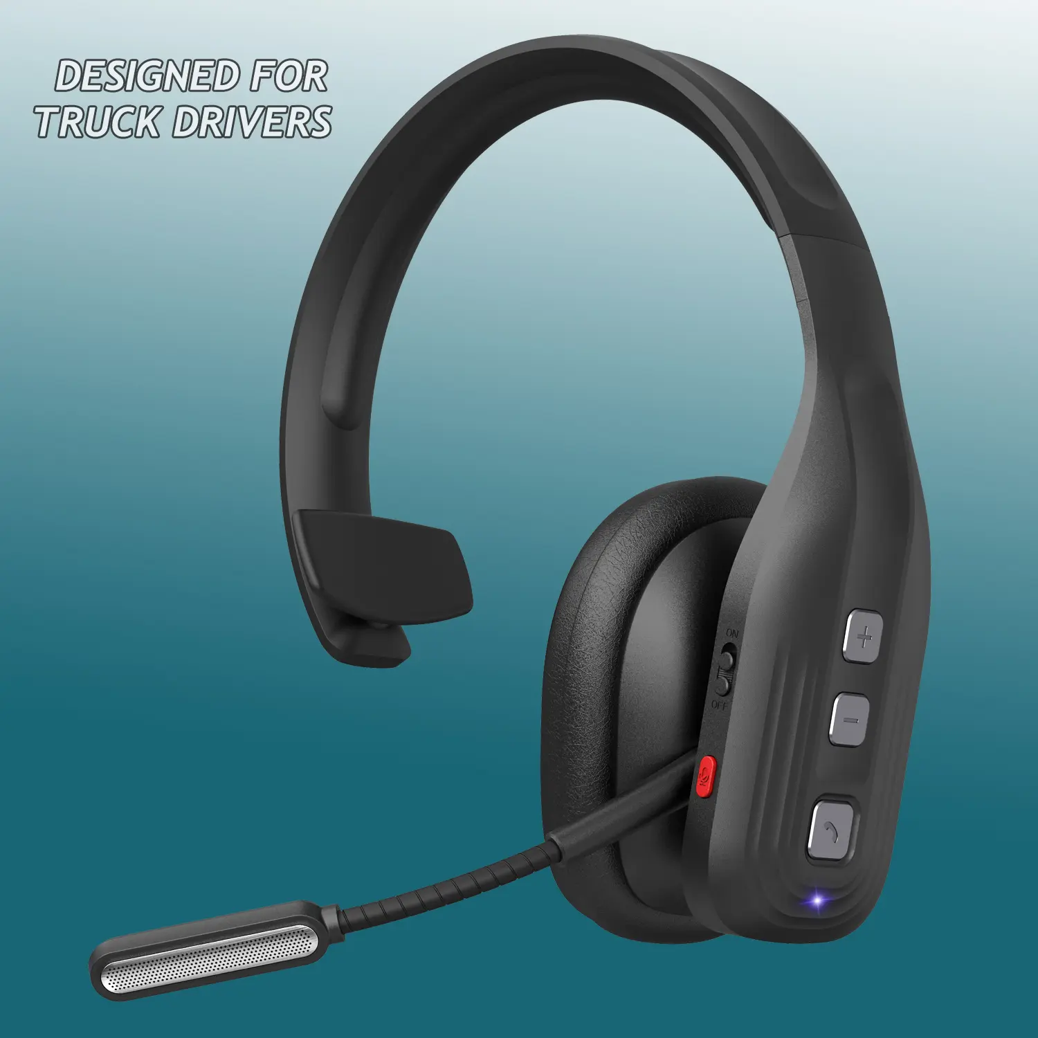 Over Ear Trucker Bluetooth Headphones - Wireless AI Noise Cancelling, Dual Mic, 65Hrs Battery, IPX5 Water Resistant, Stereo Audio, Stable Connection for PC/Laptop, Cell Phones