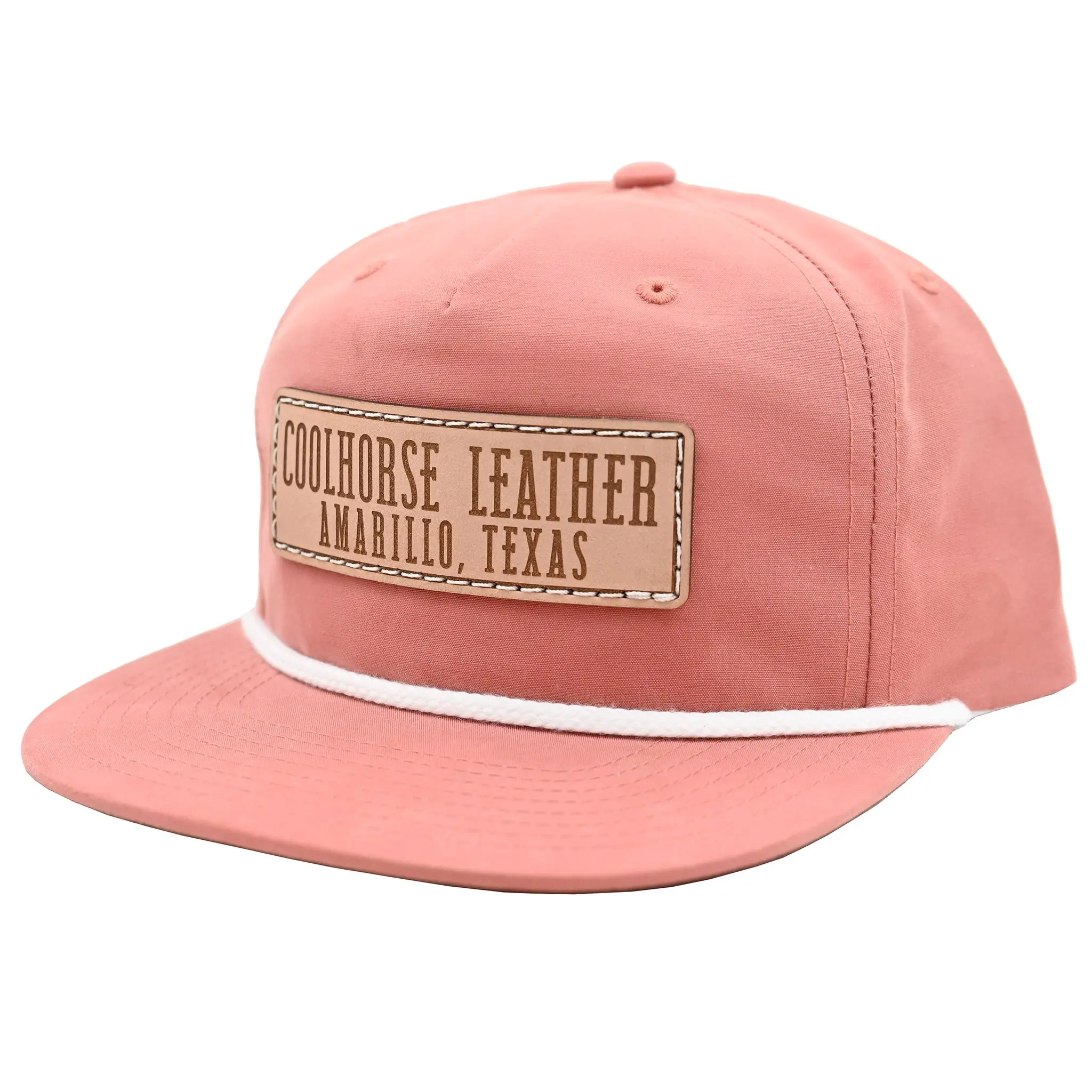 Coolhorse Dusty Red Grandpa Cap with Coolhorse Leather Patch