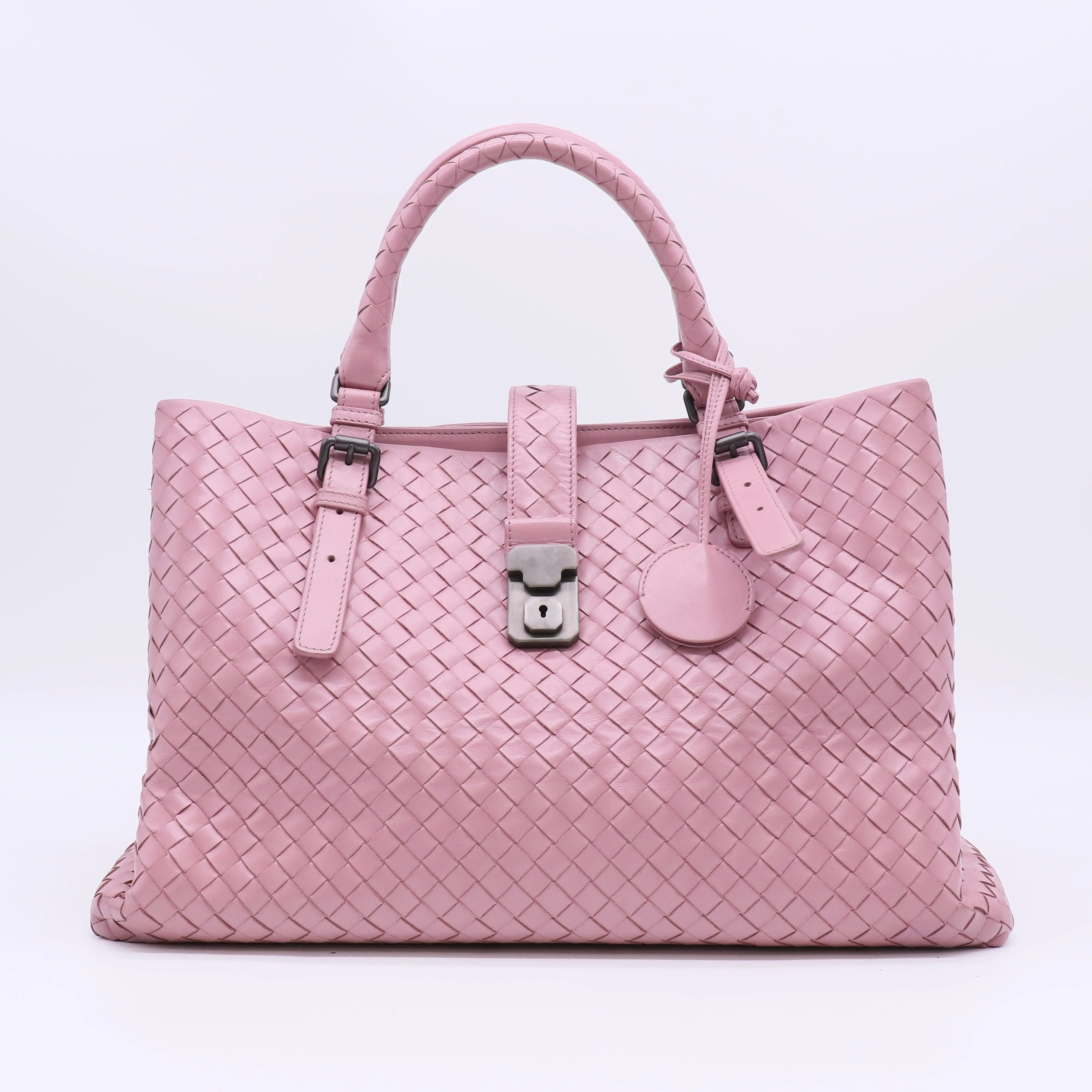 Pre-owned Bottega Veneta Leather Tote Bags Medium Intrecciato Nappa Roma Tote Bag B22875