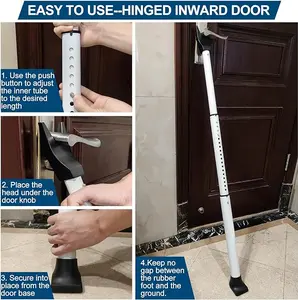 Rerishom Door Security Bar, Door Stoppers Security bar,Heavy Duty Door Lock Security Door Jammer Door Stopper for Apartment, Hotel Room,Screen Door Hardware, 2 Pack