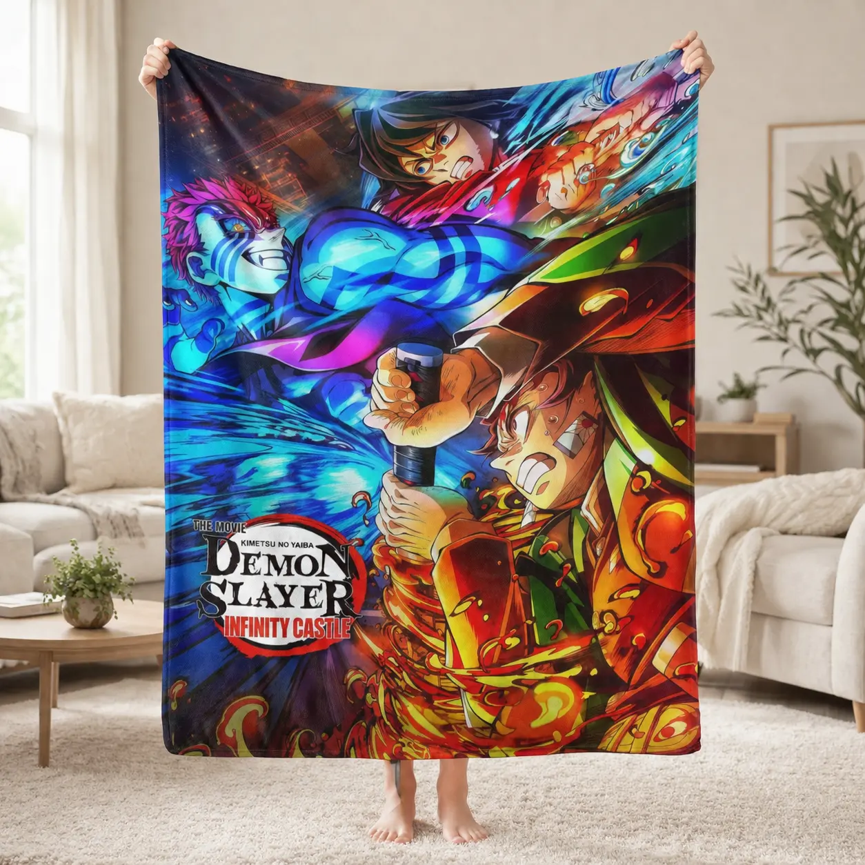Demon Slayer Infinity Castle Throw Blanket - Ultra Soft Flannel Fleece Blanket for Couch, Bed, Whimsical Home Decor, Perfect Gift for Anime Fans