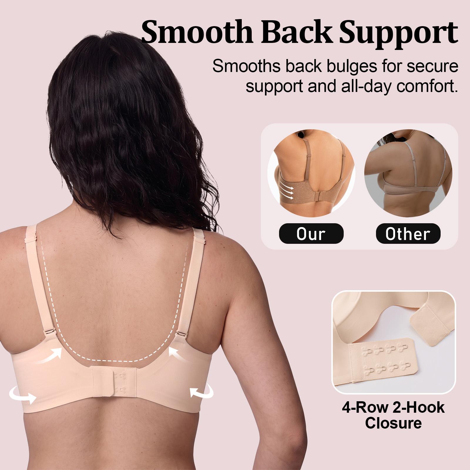 VRCOMFY Jelly Wireless Womens Comfortable Wireless Bras Push Up Bralettes Seamless Tshirts Bras Deep V Everyday Bras