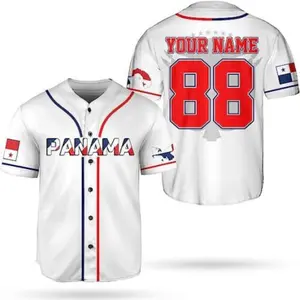 Personalized Panama Baseball Jersey Camisa Shirt  Panamanian Flag Jersey
