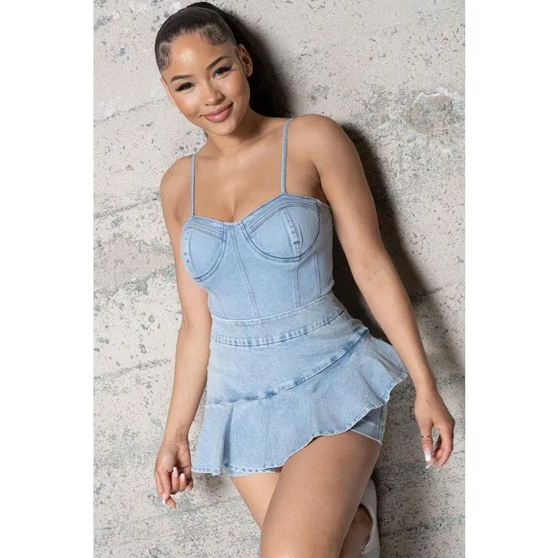 STRETCHY DENIM BODYSUIT