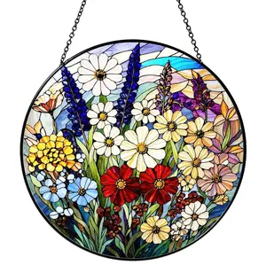 Wildflower Hanging Stained Glass Window Suncatcher: Garden Decor, Thoughtful Gift for Women, Christmas, Mother's Day