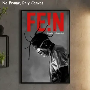 Travis Fein Canvas Poster TS Utopia Trap Rage Music Fan Art Hip Hop Modern Decor for Bedroom Living Room Waterproof Solid Wood Frame