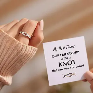 My Best Friend Knot Ring Adjustable Friendship Ring with Card
